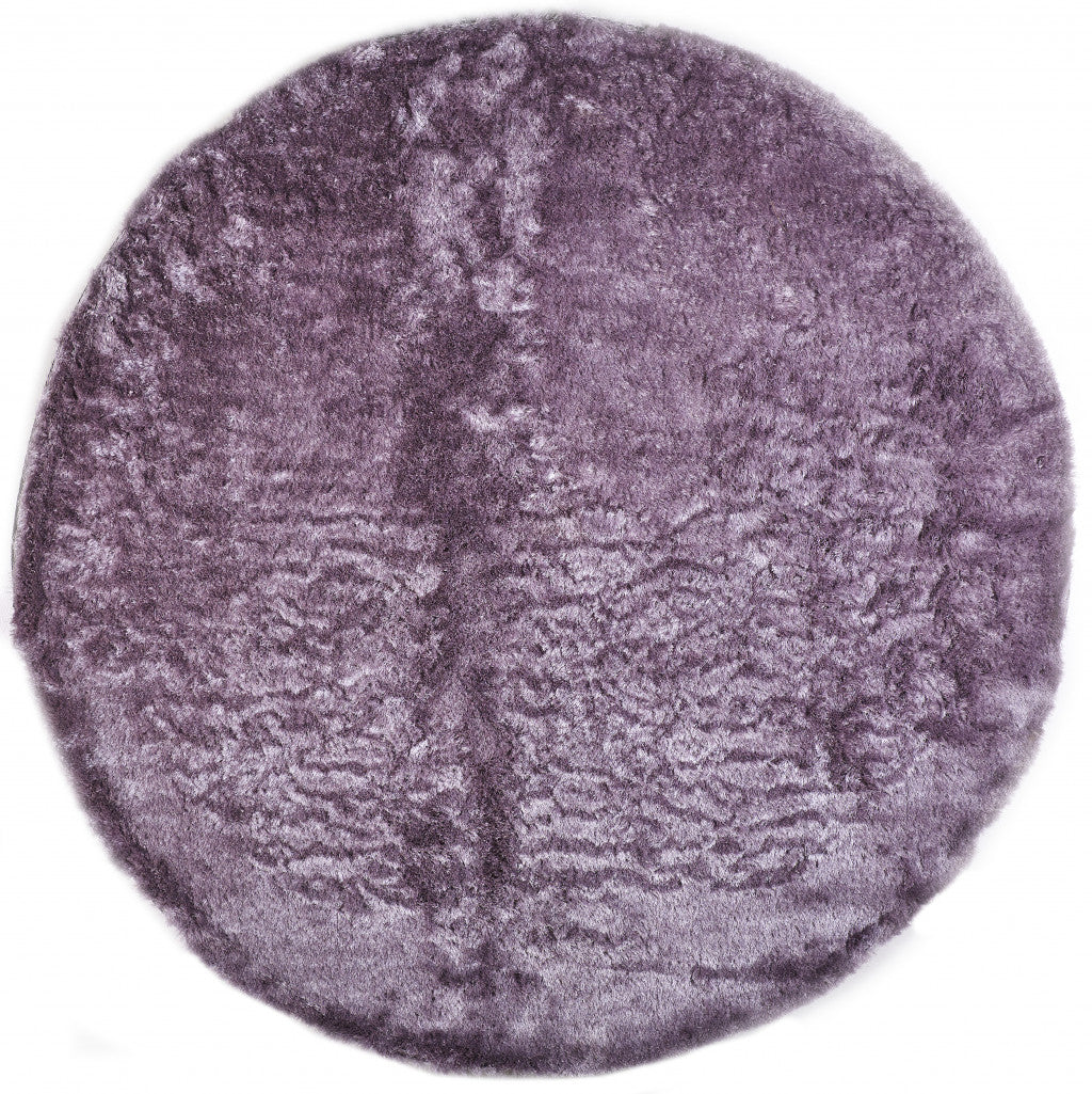 HomeRoots 511002 10 ft. Purple Shag Hand Tufted Handmade Round Area Rug
