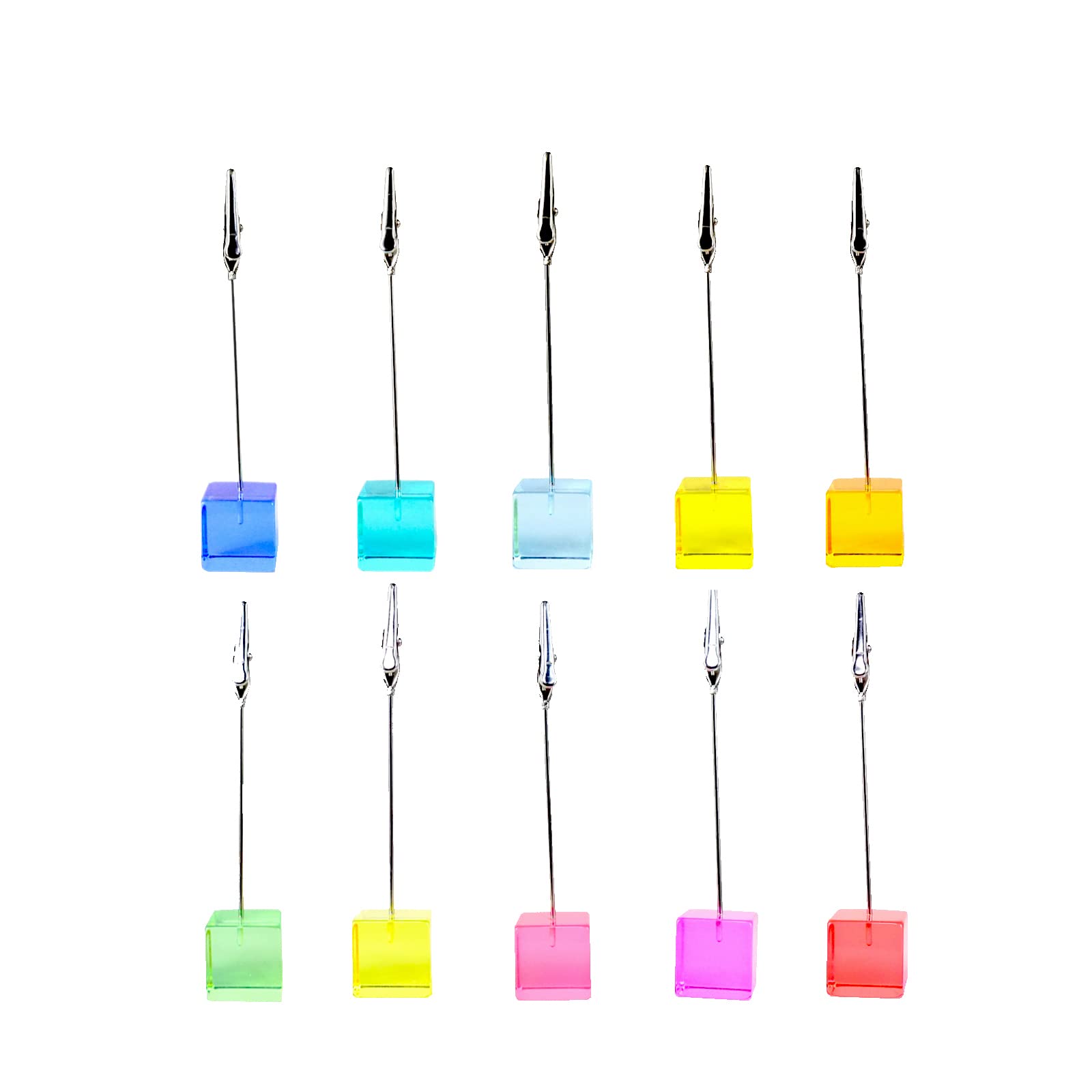 Desktop Picture Holders, 10 Pcs Rainbow Colors Polaroid Photo Clip Stand For Paper Name Place Card Postcard Memo Menu Note Memor