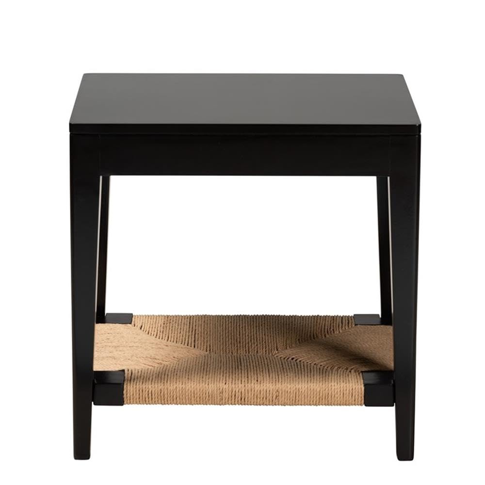 Baxton Studio Freya Modern Bohemian Black Finished Bayur Wood End Table Black/bayur Wood