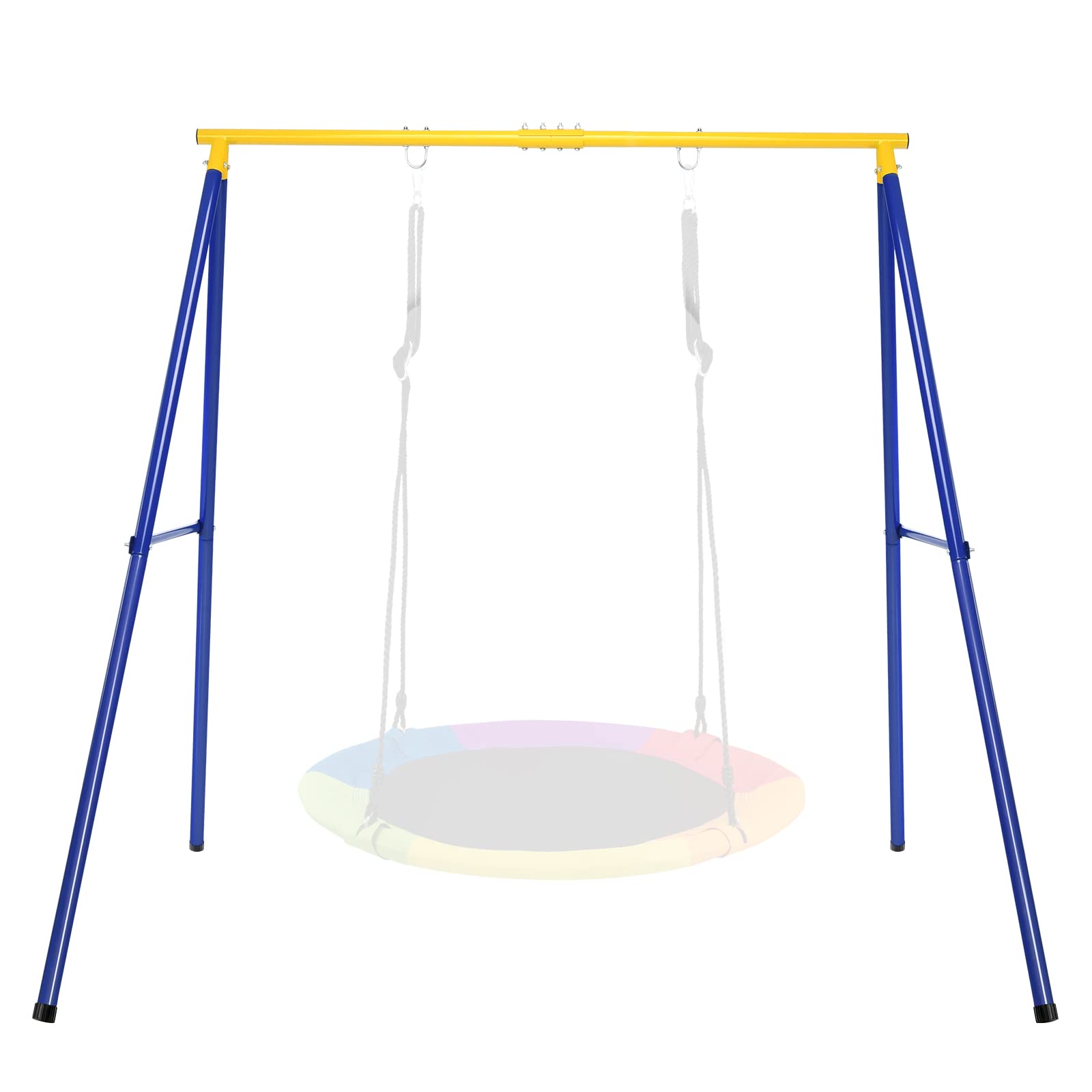 Costzon 550lbs Metal Swing Sets for Backyard, Heavy Duty Full Steel Swing Frame A-Frame Swing Stand All Weather w/Ground Stakes,