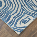 HomeRoots 511113 10 x 13 ft. Blue & Ivory Wool Geometric Hand Tufted Handmade Rectangle Area Rug