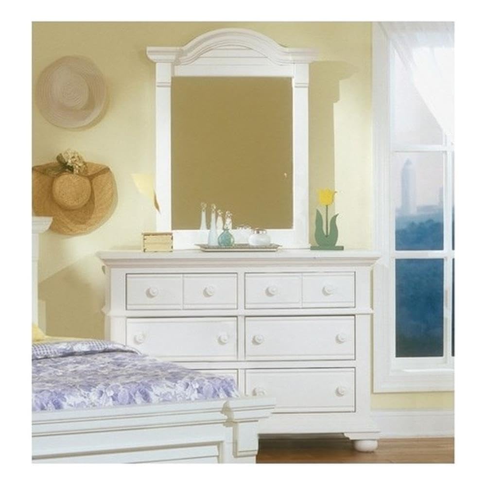 American Woodcrafters Cottage Traditions Double Dresser & Vertical Mirror Combo