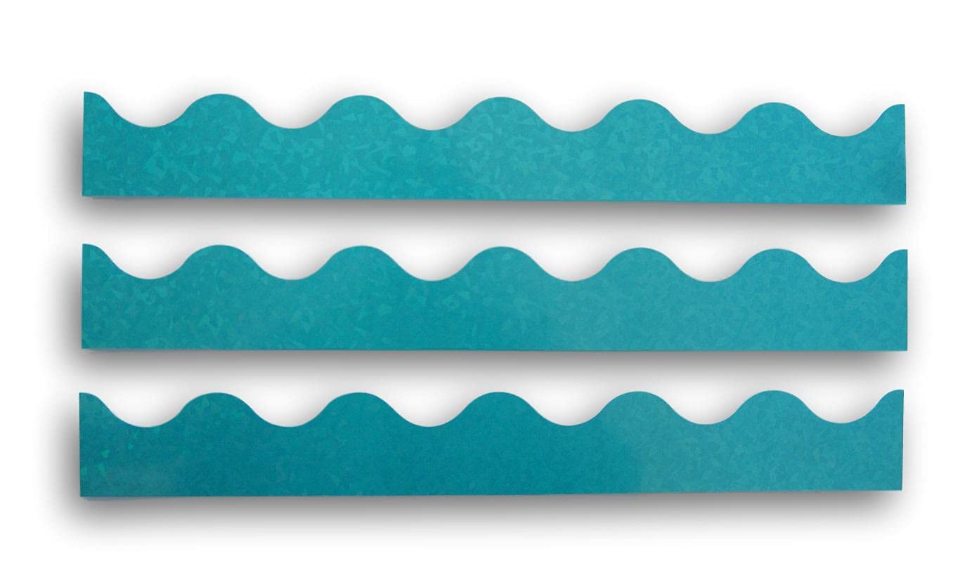 Tropical Teal Prismatic Wall Borders - Bulletin Board Classroom Decor -Set Of 12