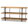 Baxton Studio Tarah Modern Rustic and Industrial Natural Brown Finished Wood and Black Finished Metal Console Table