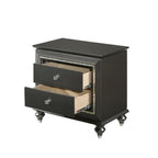 Acme Kaitlyn Wooden 2-Drawer Nightstand In Metallic Gray