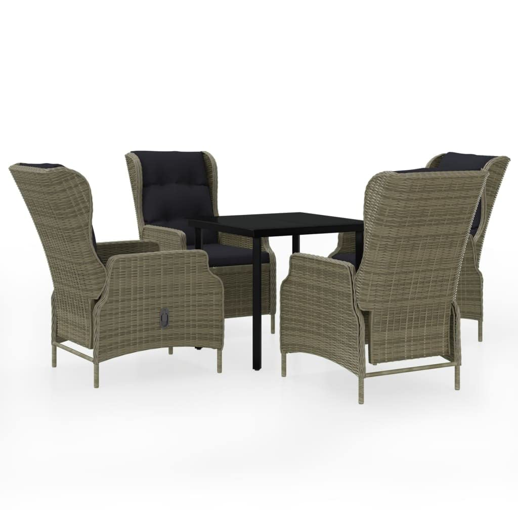 vidaXL Patio Dining Set 5 Piece, Outdoor Dining Set for 4, Table and Chair for Garden Backyard Balcony, Dining Chair Table Furniture, Brown
