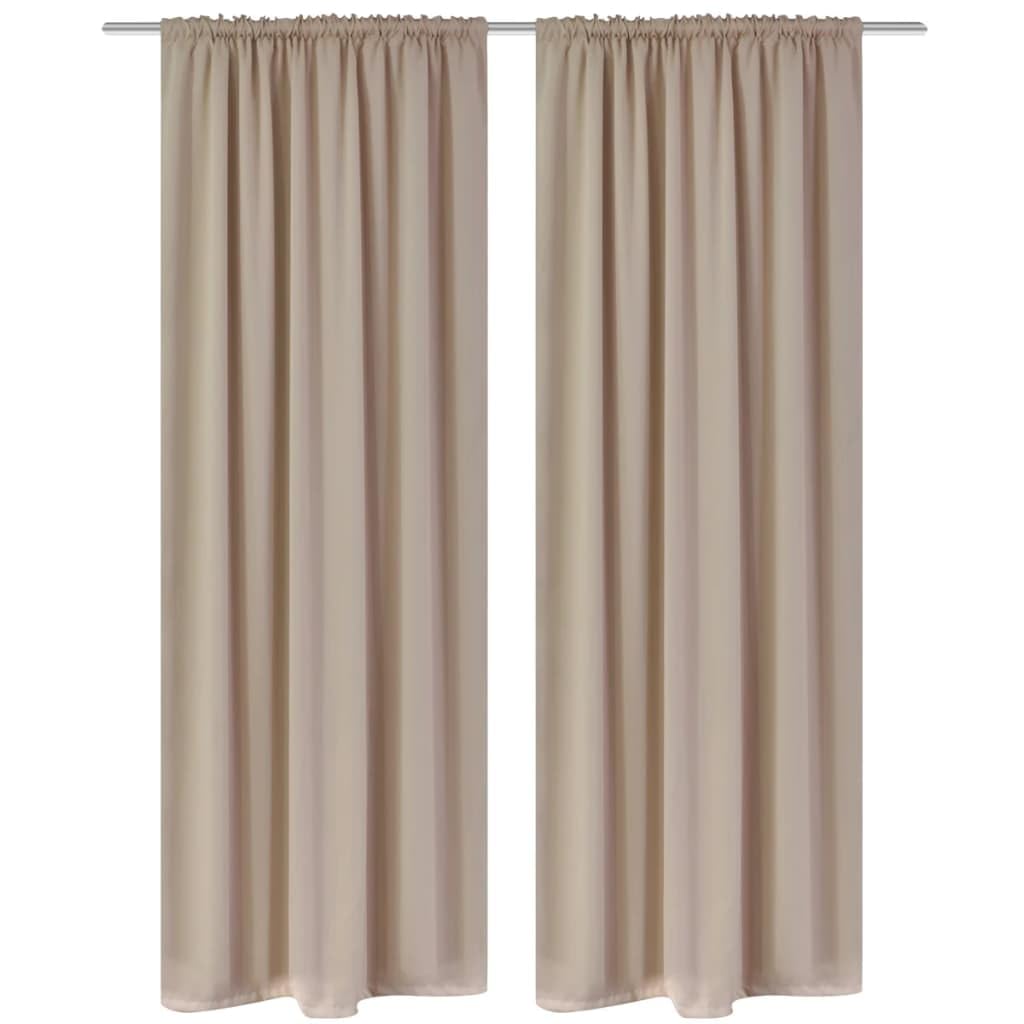 2 pcs Cream Slot-Headed Blackout Curtains 53&quot; x 96&quot;