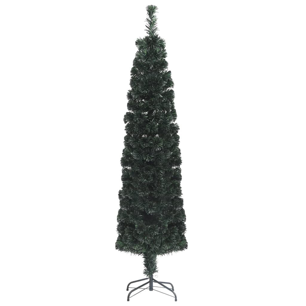 Artificial Slim Christmas Tree With Stand 6 Ft Fiber Optic Vidaxl Vidaxl