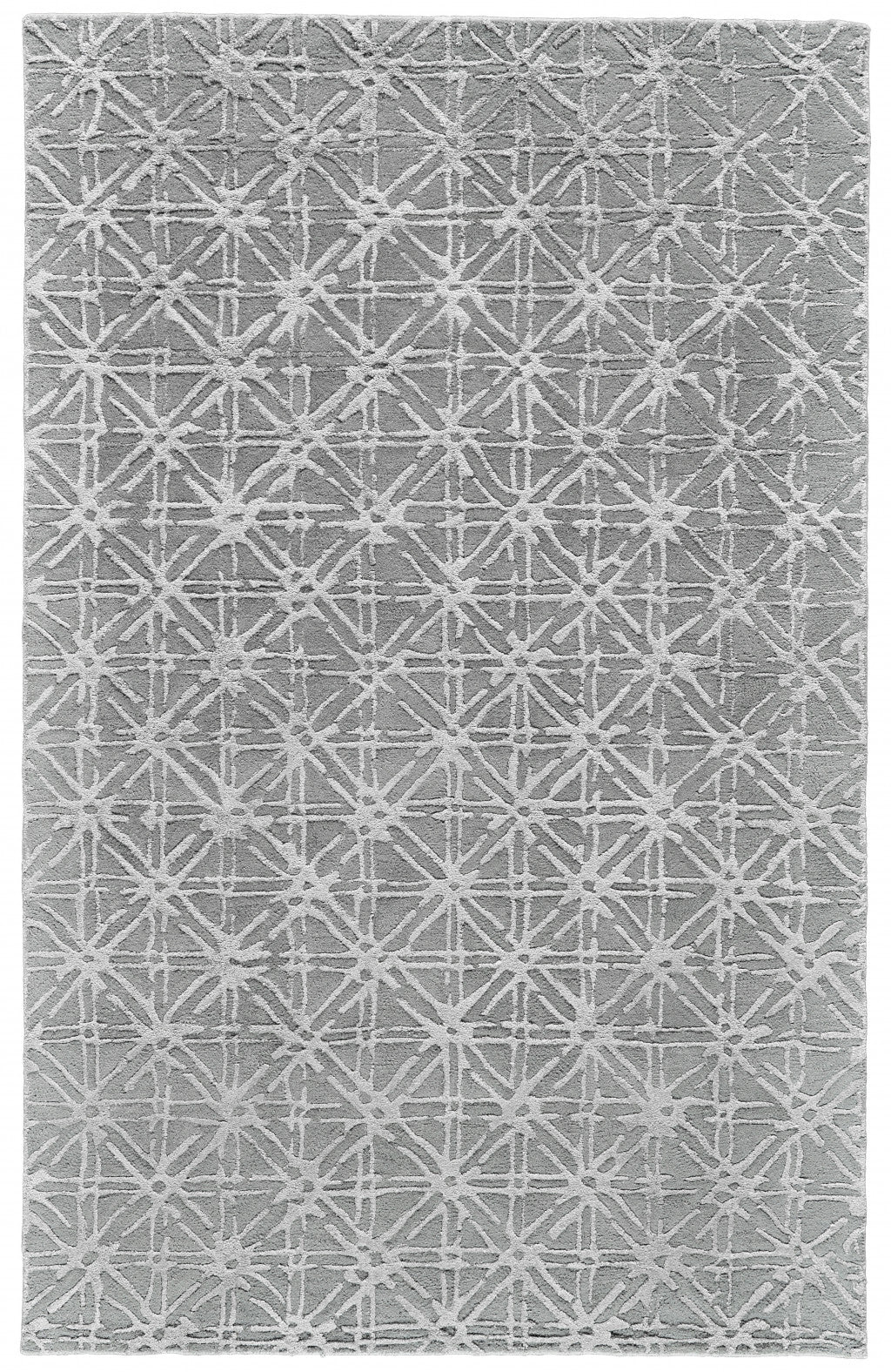 HomeRoots 511601 8 x 11 ft. Gray & Silver Wool Abstract Hand Tufted Handmade Rectangle Area Rug