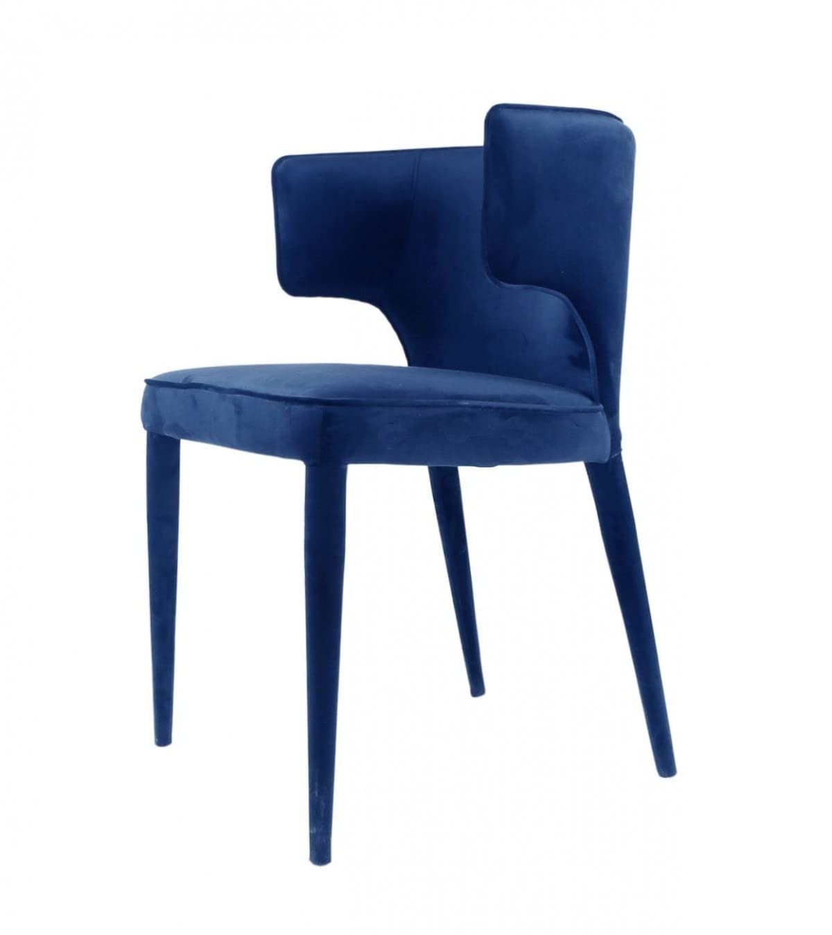 HomeRoots Velvet, Metal Blue Velvet Wrapped Dining Chair