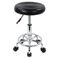 KKTONER PU Leather Modern Round Rolling Stool with Footrest Height Adjustable Spa Drafting Salon Tattoo Work Massage Stools Task