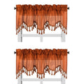 Solid Faux Silk Swag Waterfall Cascade Ascot Window Curtain Valance W/Tassels Trim 55' X18' Wave (2, Brick)