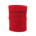Suddora Zipper Wrist Pouch - Sweatband/Wristband Wallet For Keys, Id, Cards, Cash (Red)