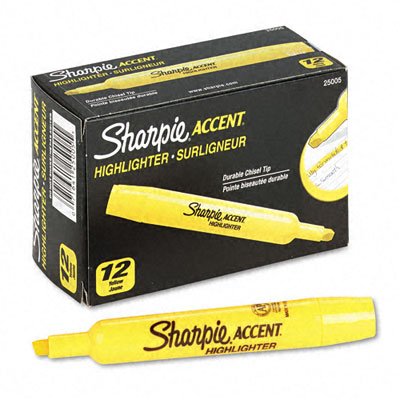 Sharpie Accent Highlighter Yellow Supplies Supplies San25005 Sanford L.P.