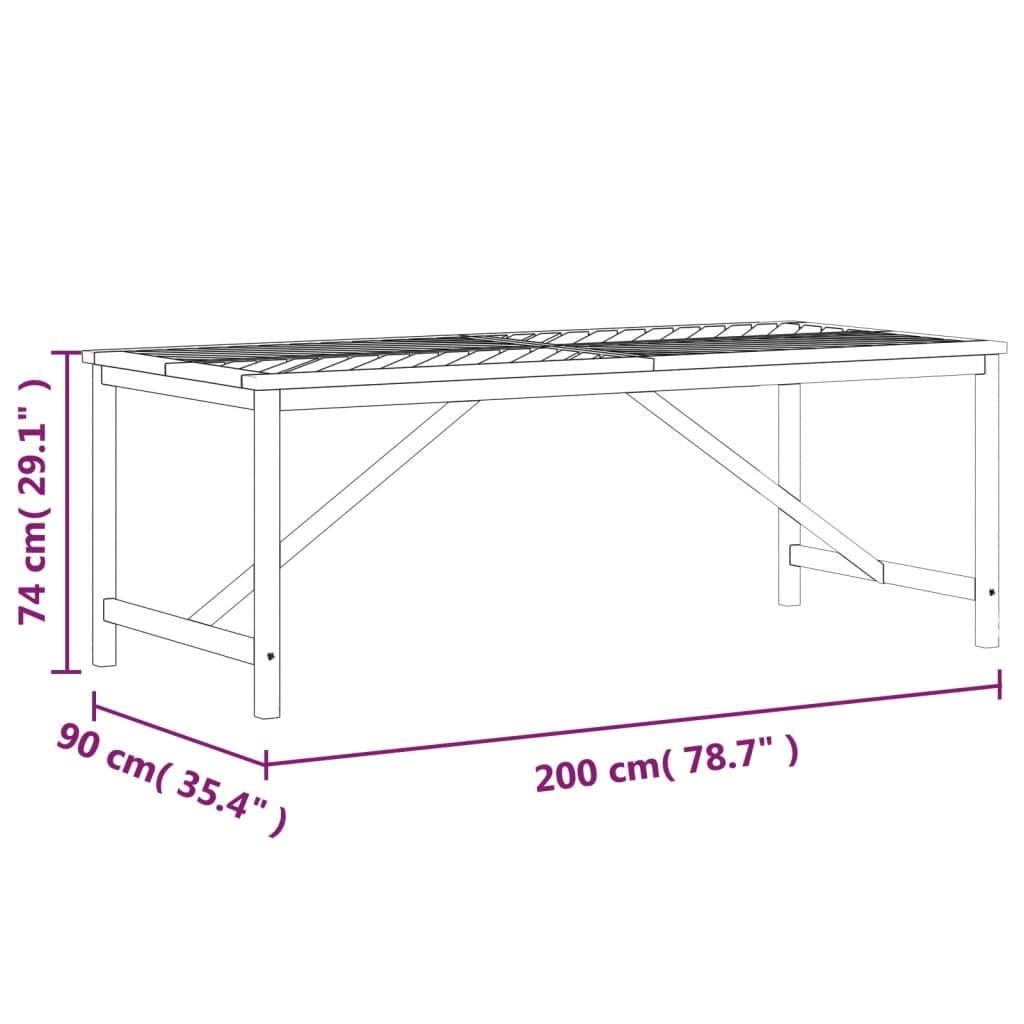 vidaXL Solid Acacia Wood Patio Dining Table - Fishbone Pattern Slats Design - Spacious Rectangular Tabletop for Outdoor Dining - Maintain with Waterproof Cover - Brown Farmhouse Style.