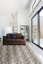 HomeRoots 511834 8 x 11 ft. Black Taupe & Gray Wool Geometric Hand Tufted Handmade Stain Resistant Rectangle Area Rug