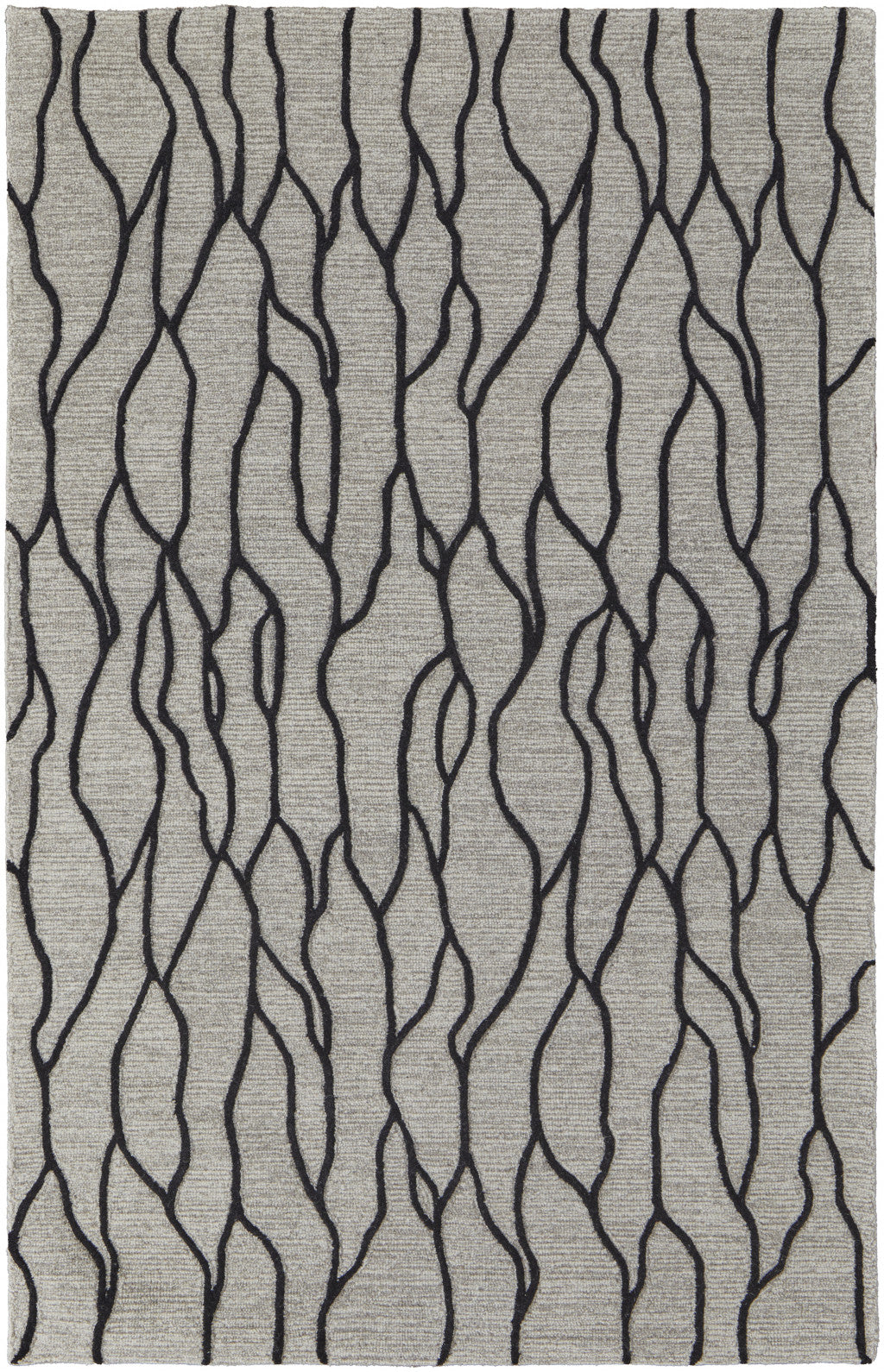 HomeRoots 511847 10 x 13 ft. Taupe Black & Gray Wool Abstract Hand Tufted Handmade Stain Resistant Rectangle Area Rug