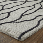 HomeRoots 511847 10 x 13 ft. Taupe Black & Gray Wool Abstract Hand Tufted Handmade Stain Resistant Rectangle Area Rug