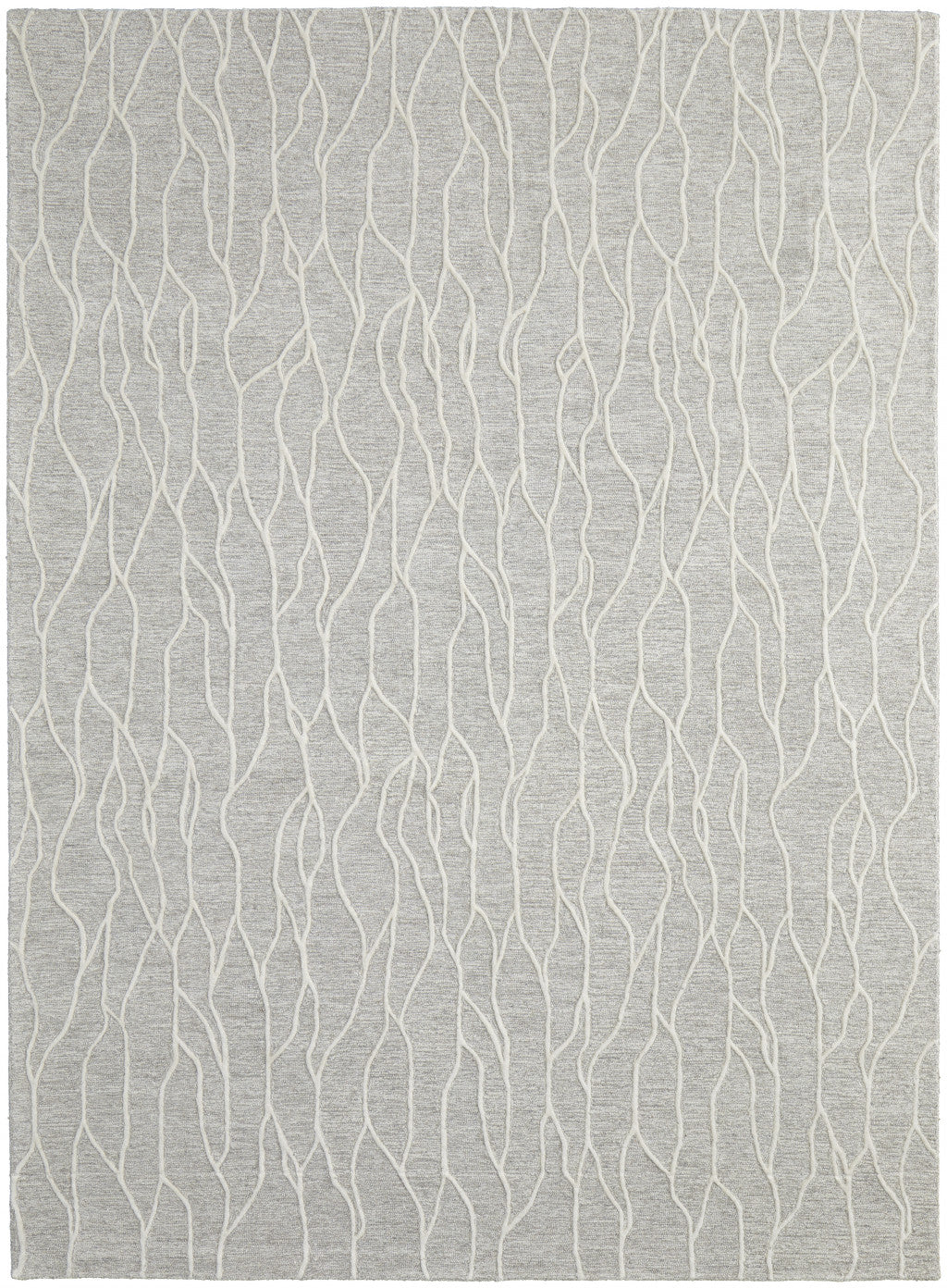 HomeRoots 511852 8 x 11 ft. Taupe & Ivory Wool Abstract Hand Tufted Handmade Stain Resistant Rectangle Area Rug