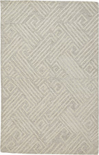 HomeRoots 511864 8 x 11 ft. Tan & Ivory Wool Geometric Hand Tufted Handmade Stain Resistant Rectangle Area Rug