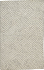 HomeRoots 511864 8 x 11 ft. Tan & Ivory Wool Geometric Hand Tufted Handmade Stain Resistant Rectangle Area Rug