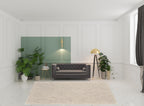 HomeRoots 511870 8 x 11 ft. Tan & Ivory Wool Geometric Hand Tufted Handmade Stain Resistant Rectangle Area Rug