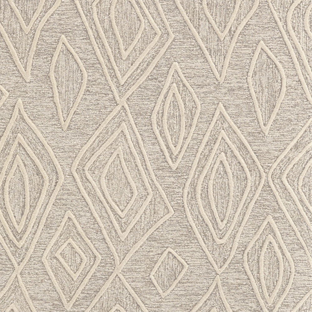 HomeRoots 511870 8 x 11 ft. Tan & Ivory Wool Geometric Hand Tufted Handmade Stain Resistant Rectangle Area Rug