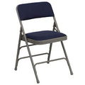 Flash Furniture Hercules Series Sheldon Metal Folding Chairs with Cushioned Seat, Fabric Upholstered Event Chairs, Set of 4, Nav