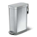 Glad Slim Trash Can with Clorox Odor Protection - Narrow Kitchen Garbage Bin with Soft Close Lid, Step On Foot Pedal and Waste B