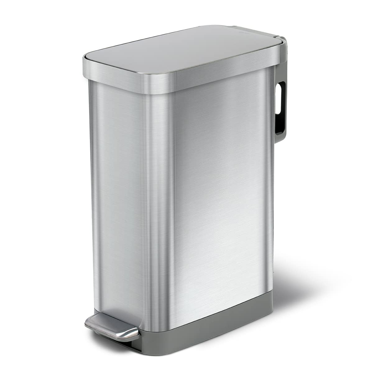 Glad Slim Trash Can with Clorox Odor Protection - Narrow Kitchen Garbage Bin with Soft Close Lid, Step On Foot Pedal and Waste B