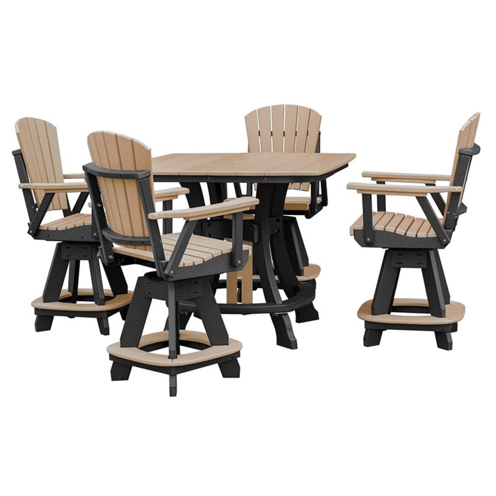 American Furniture Classics Five Piece Square Counter Height Dining Set, Cedar/Black