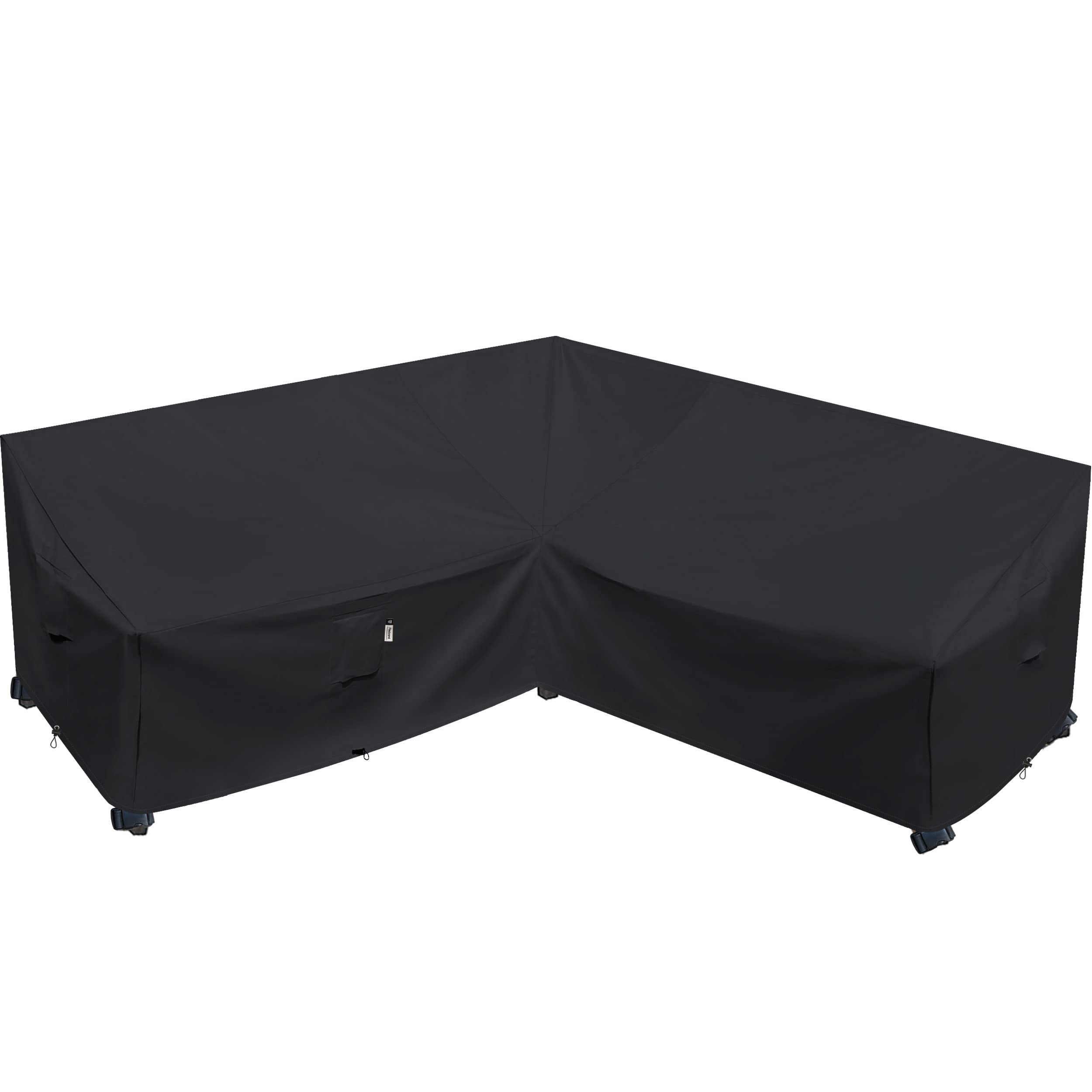 Flexiyard Heavy Duty Outdoor Sectional Sofa Cover, Waterproof 600D Patio Sectional Couch Cover, Lawn Patio Furniture Cover (Midn