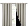 Nicetown Natural 100% Blackout Curtains 45 Inches Long, 2 Thick Layers Completely Blackout Window Treatment Thermal Insulated Li