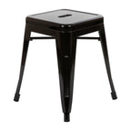 Flash Furniture Metal Dining Table Height Stool - Backless Black Kai Commercial Grade Stool - 18 Inch Stackable Dining Chair - Set of 4