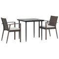 vidaXL- 5-Piece Patio Dining Set - Weather-Resistant Poly Rattan, Durable Steel Frames, Comfortable Seating - for Patio, Garden, Outdoor Spaces