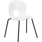 Flash Furniture HERCULES Series 770 lb. Capacity Designer White Plastic Stack Chair with Black Frame
