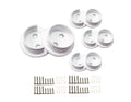 QCAA Heavy Duty Solid Metal Closet Rod Socket Set, 1-3/8  , Matte White, 4 Pair, Made In Taiwan