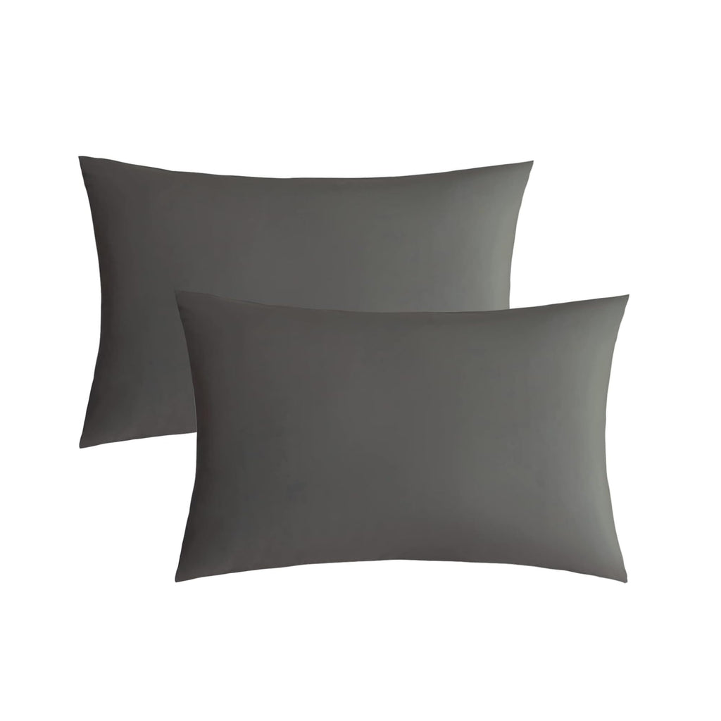 JELLYMONI Pillowcases Standard Set of 2 Cotton Envelope Pillow Covers Grey 20  26in Bed Pillow Cases 100% Washed Cotton Soft Bre