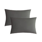 JELLYMONI Pillowcases Standard Set of 2 Cotton Envelope Pillow Covers Grey 20  26in Bed Pillow Cases 100% Washed Cotton Soft Bre