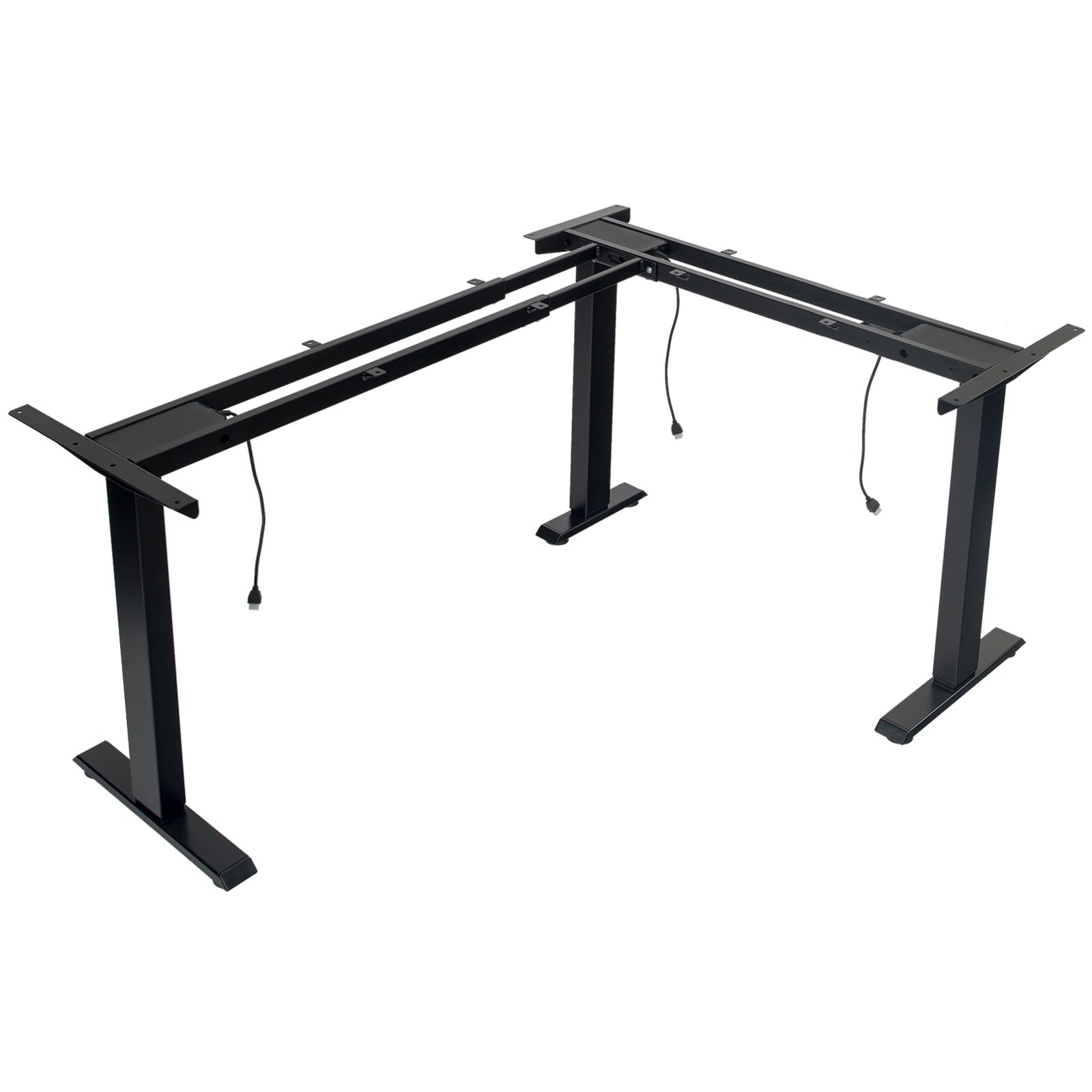 TOPSKY 3-Motor Electric Adjustable Standing and Sitting Computer Desk with 3 Legs for Home and Office 270lb Weight Capacity (Bla