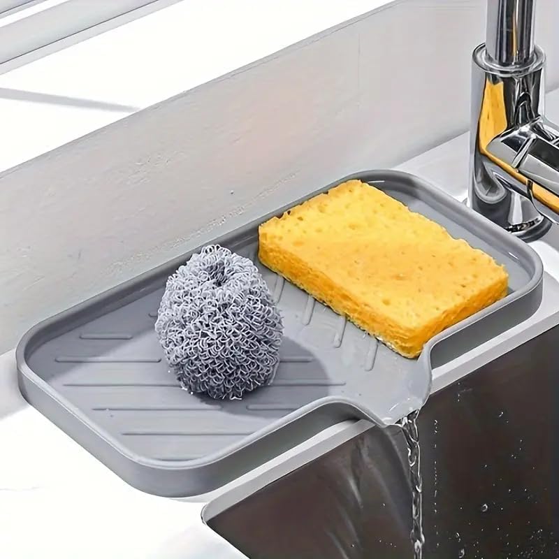 Ngel Kitchen Sink Tray Sponge Tray Dish Sponge Holder Sink Caddy Organizer for Dish Soap Bottle || Soap Dispenser Scrubber Brush