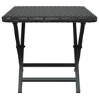 vidaXL Folding Table - Poly Rattan, Black, 17.7"x13.8"x12.6", Foldable Garden/Patio/Balcony Furniture