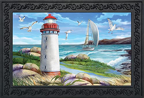 Briarwood Lane Coastal Lighthouse Summer Doormat Indoor Outdoor 30' X 18'