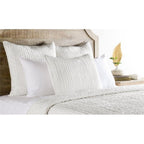 Kosas Home Dimitry 96x108 Rayon Velvet & Cotton Sateen King Quilt in Ivory