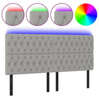 vidaXL LED Headboard, Upholstered Headboard for Bed Home, Bed Headboard with LED Light, Bedroom Furniture, Light Gray 70.9"x2.8"x46.5"/50.4" Fabric