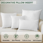 Otostar Pack Of 2 Throw Pillow Inserts, 24 X 24 Square Cushion Inner Soft Fluffy Plump Stuffer Cushion Pads White Decorative Pillow Inserts
