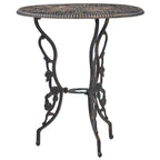 vidaXL 3 Piece Bistro Set, Heavy Duty Cast Aluminum Construction, for Patios, Balconies, Gardens, Bars, and Restaurants, Detailed Floral Design, Weather-Resistant, Assembly Required