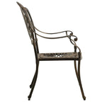 vidaXL Patio Chairs Set – 2 pcs Cast Aluminum Outdoor Furniture, Weather-Resistant and Rust-Resistant, with Elegant Seat and Back Patterns, in a Stunning Bronze Color, Perfect for Gardens and Patios
