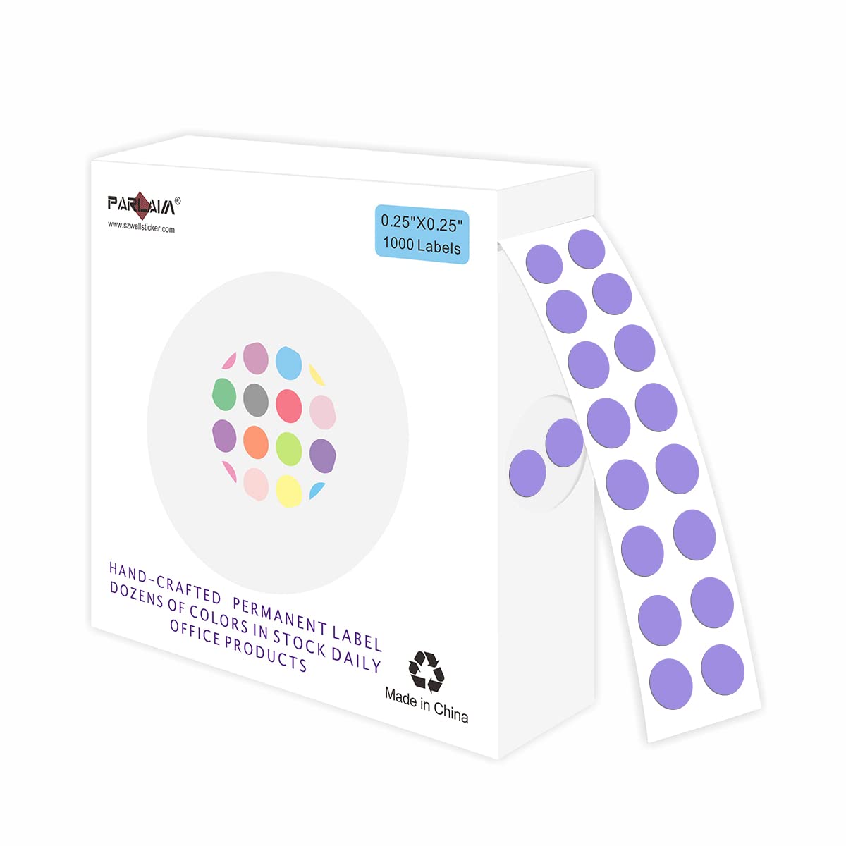 Parlaim 0.25 Inch Color-Code Dot Stickers,1000 Stickers Roll Coding Label Sticker For Office,Student Classroom(Lavender)