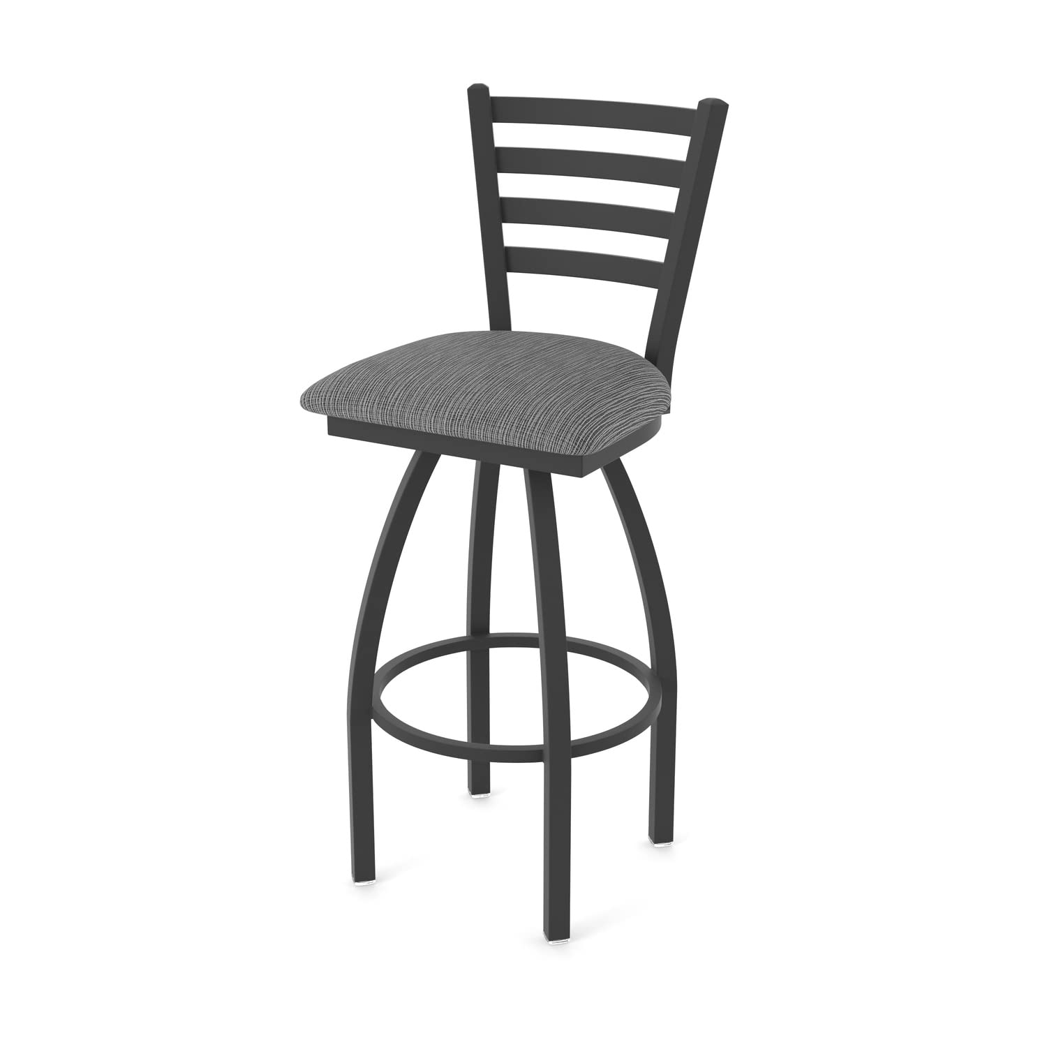 410 Jackie 25 Swivel Counter Stool with Black Wrinkle Finish and Graph Coal Seat